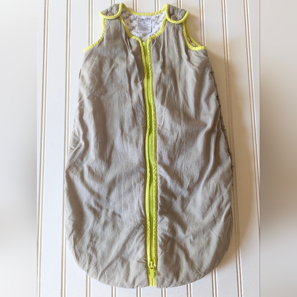 Sporty Gray and Yellow Sleep Sacks with Vibrant Stripes